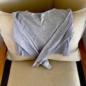 Long sleeve Henley crop top